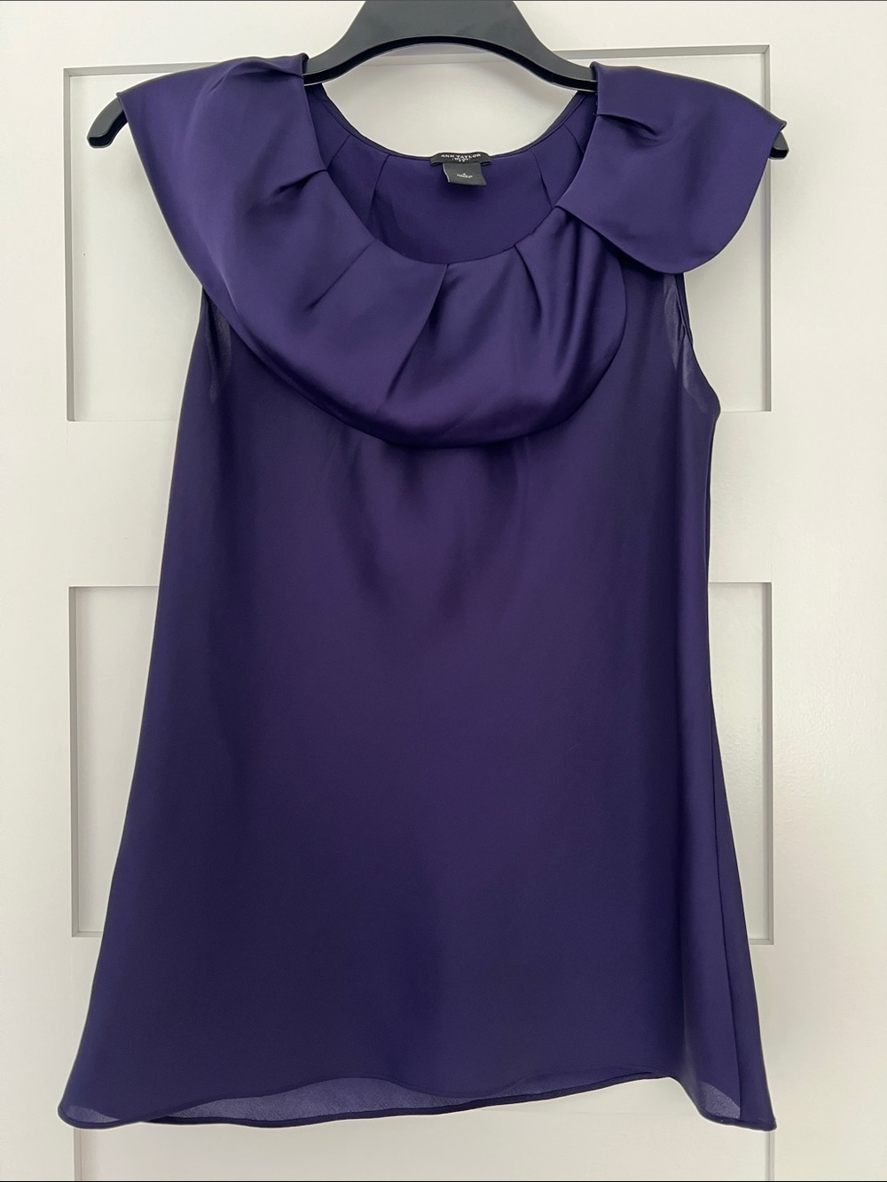 Ann Taylor Sleeveless Ruffle Collar Camisole - Deep Purple